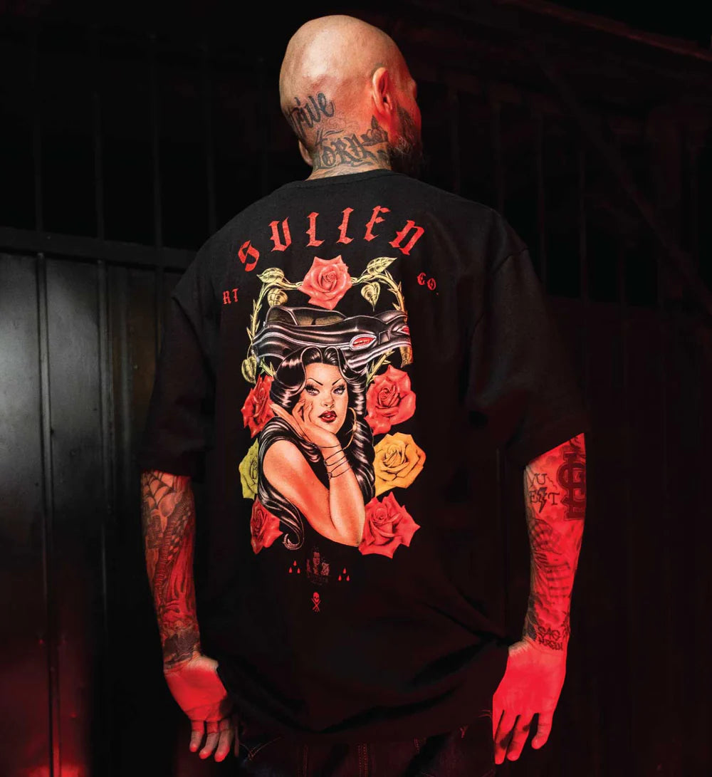 Polera Sullen - HEY RUCA ROSES STANDARD TEE - Black Crown